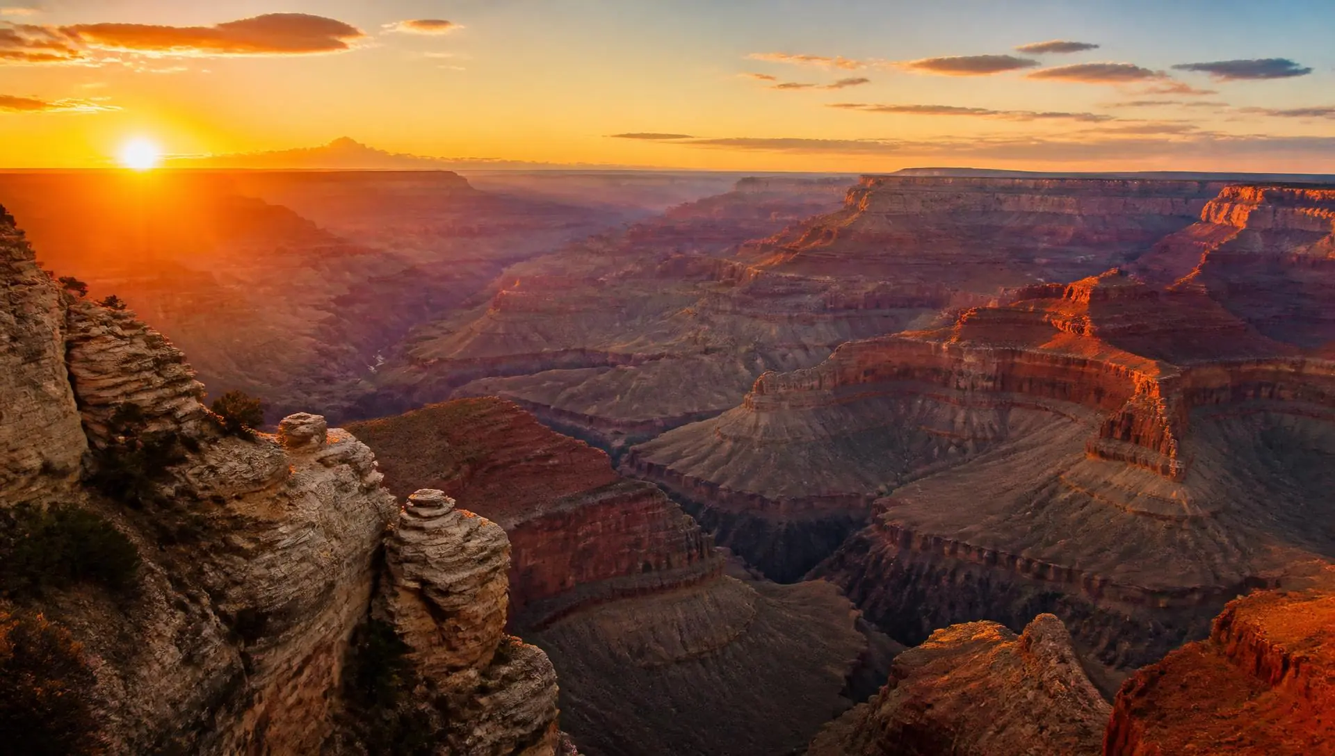 Grand Canyon viewed at sunset in Arizona